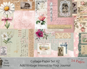 Printable Scrapbook Paper Kit No. 2, Vintage Ephemera Pages, Floral Collage Sheets, Antique Journal Supplies Digital Download The Dodd Group