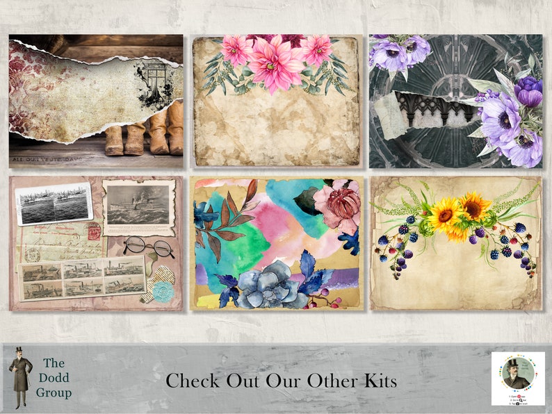 Digital Download Journal Kit Printable Backgrounds Vintage Etsy