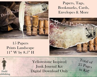 Yellowstone Inspired Digital Junk Journal Kit | Instant Download | Borderless Prints! Create your own Dutton-inspired Art Journal.
