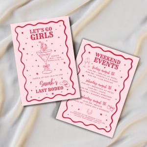 Bachelorette Invitation Template, Last Rodeo Invite, Nashville Weekend, Disco Cowgirl Style, Canva Editable