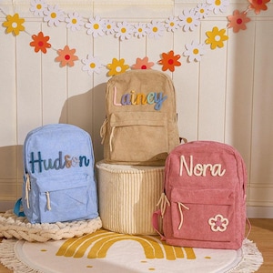 Sac à dos personnalisé pour enfant – Sac d'école maternelle brodé avec nom, idéal pour un enfant en bas âge, un anniversaire ou la rentrée scolaire