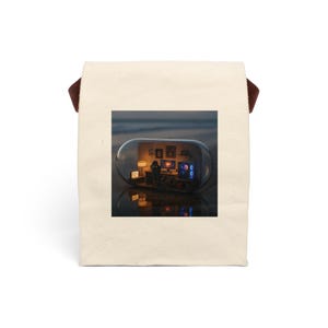 Cozy Canvas Lunch Bag With Strap, Aesthetic Lunch Tote, Eco-Friendly Meal Carrier, Cute Picnic Bag, Gift for Foodies