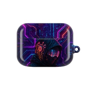 Futuristic AirPod Case: Cyberpunk Neon Tech Accessory