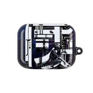 Futuristic AirPod Case: Stylish Tech Protector with Carabiner