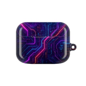 Cyberpunk AirPod Case: Glossy Protective Cover with Carabiner