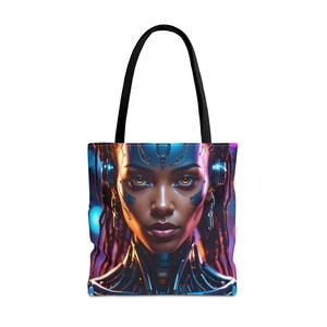 Cyberpunk Tote Bag: Futuristic Tech Style, Everyday Fashion