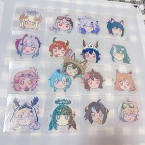 Arknights holographic transparent glitter stickers
