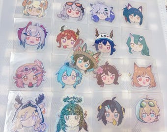 Arknights holographic transparent glitter stickers