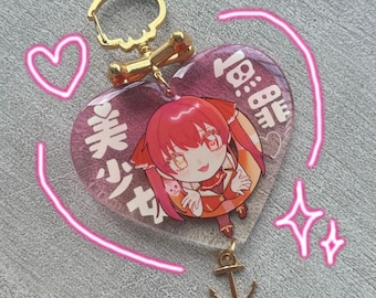 Houshou Marine Hololive heart acrylic keychain transparent bishoujo muzai