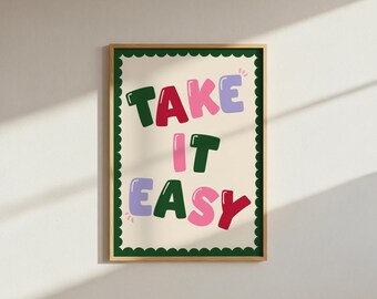 Funky Rainbow Scalloped Wall Print: Dopamine Decor (Digital Download A4 PNG File)