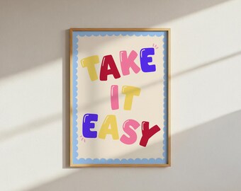 Funky Rainbow Scalloped Wall Print: Dopamine Decor (Digital Download A4 PNG File)