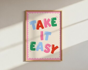 Funky Rainbow Scalloped Wall Print: Dopamine Decor (Digital Download A4 PNG File)