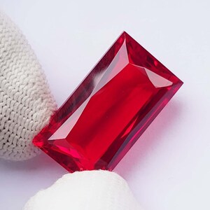 Ruby Emerald Fancy Cut Blood-Red, Loose Gemstone Gift For 37Ct (14x25x12mm)