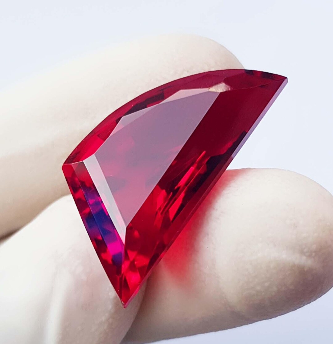 Fancy Cut Blood-red Lab Ruby: 25ct Pendant Stone - Etsy