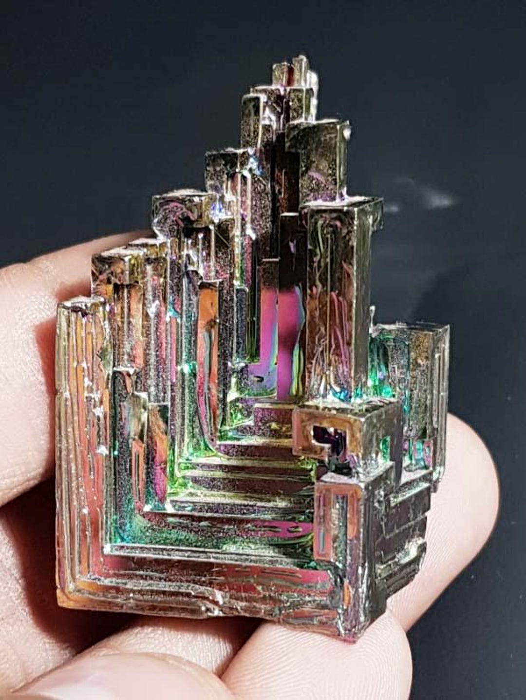 Bismuth Rokcs Rainbow Bismuth Crystal Pyramid | Pocket Crystal | Magic Gemstone ...