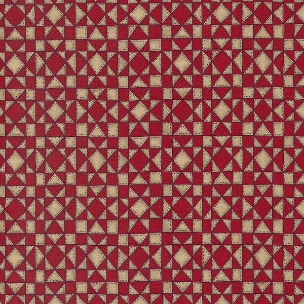 My Country Barn Red Star Print (7045-17) by Kathy Schmitz for Moda Fabrics. Sold in 1/2 yard increments.