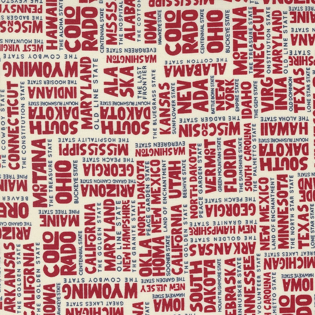 Stateside by Sweetwater (55610-34 States Apple Red) Moda Fabric. Sold ...