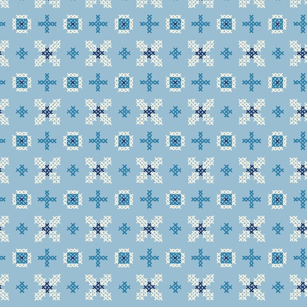 Winterglow (RS111-13 Celestial Cross Stitch) by  Ruby Ruby for Moda Fabrics. Sold in 1/2 yard increments cut as one continuous piece.