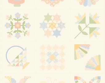 Handmade Sweetness Panel Porcelain 31772-11 by My Sew Quilty Life for Moda. Panel is approximately 36” x 44”.