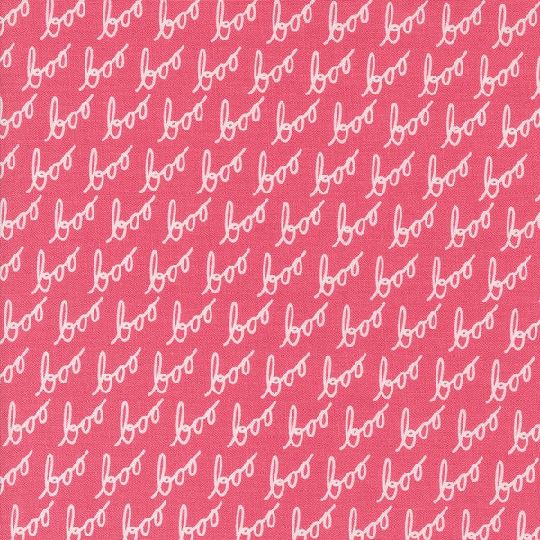 Hey Boo Love Potion Pink 5212-14 by Lella Boutique for Moda Fabrics. Sold in 1/2 yard increments cut as one continuous piece when ordered.