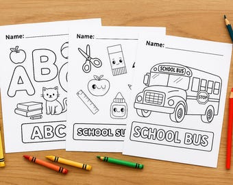 学校用ぬり絵セット：ABC、数字、図形（PDFダウンロード）