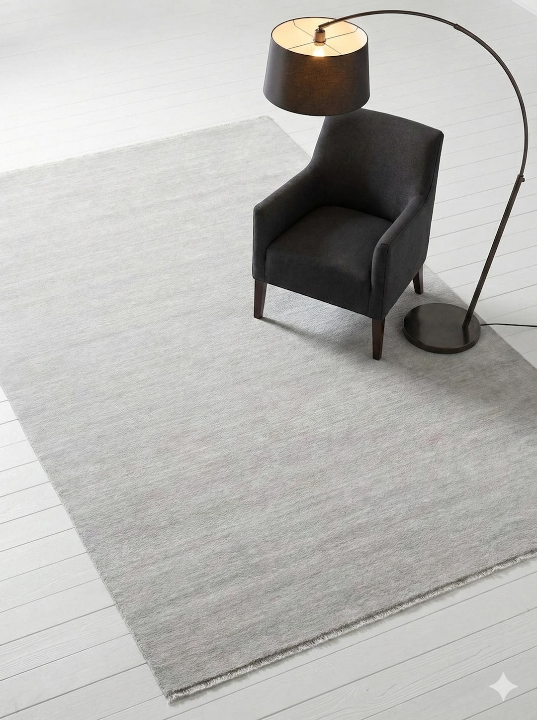Simple Grey Rug Minimalist Light Grey Gabbeh Wool Rug | Modern Handloom Area Rug for ...