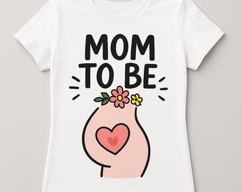 Pregnancy Announcement T-Shirt: Floral Baby Bump Maternity Tee