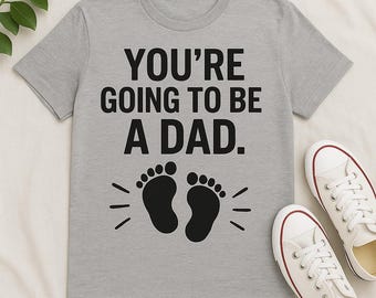 Future Dad Pregnancy Announcement PNG: Baby Footprints T-Shirt Design (Digital Download)
