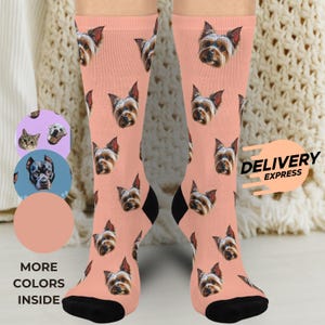 Personalized Pet Photo Socks: Custom Dog & Cat Lover Gift