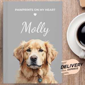 Custom Hardcover Pet Photo Journal Custom Pet Photo Journal with Name Personalized Dog Hardcover Notebook Dog Cat Memory Book Custom Planner