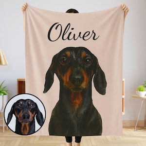 Custom Pet Blanket Using Pet Photo + Name Customize Dog Blankets Photo Blanket Dog Cat Gifts Art Pet Custom Photo Blanket Blankets Cat