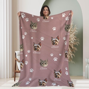 Personalized Dog Blanket with Name Custom Pet Blanket Gift for Dog Lover Custom Pet Photo Blanket Soft Throw Blanket Personalized Dog