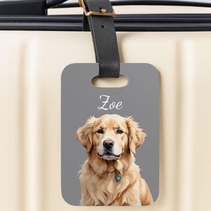 Custom Pet Photo Luggage Tag: Personalized Dog & Cat Baggage ID