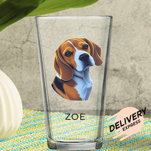 Custom Pet Photo Pint Glass: Engraved Dog & Cat Portrait