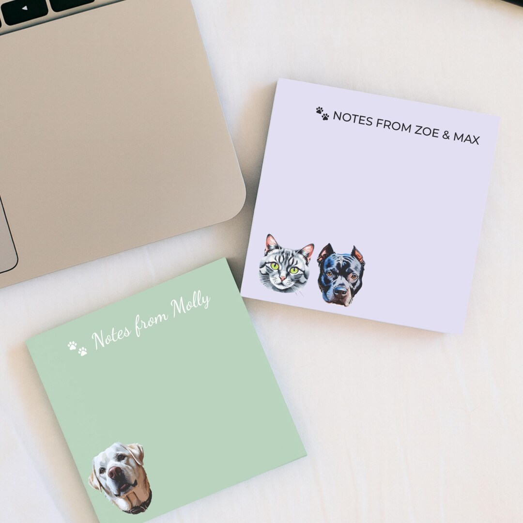Custom Pet Photo Sticky Notes: Personalized Dog/cat Notepad - Etsy ...