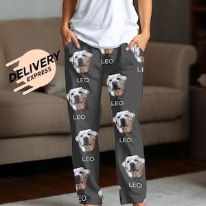Custom Pet Photo Pajama Pants: Personalized Dog or Cat Lounge Wear
