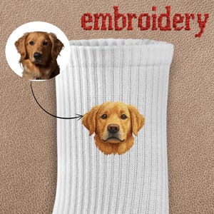 Custom Embroidered Pet Socks: Personalized Cat & Dog Photo Gift