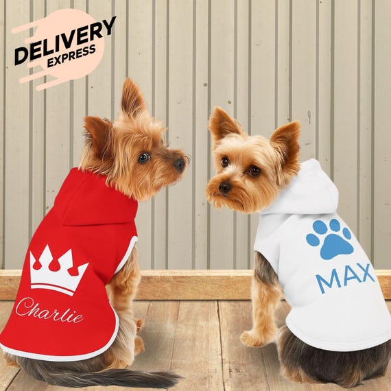 Custom Dog Hoodie With Paw Print Heart Personalized Dog Shirt