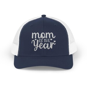 Mom of the Year Snapback Trucker Cap, Mother&#39;s Day Gift, Mom Life Hat, Mom Tribe Baseball Cap, Mom Birthday Present