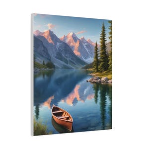 Serene Landscape Canvas Print, Nature Wall Art, Lake and Mountains, Home Decor, Gift for Nature Lover, Outdoor Themed