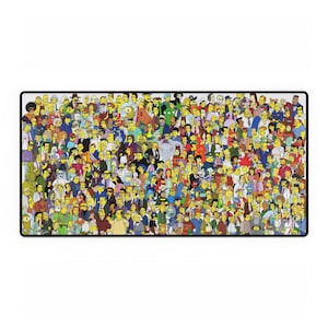 Colorful Cartoon-Themed Desk Mat for Gamers, Home Office Mat, Fun Desk Accessory, Unique Gift for Fans, Desk Decor - The simpsons
