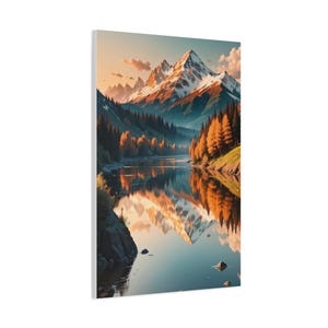 Mountain Reflection Canvas Art, Scenic Wall Decor, Nature Lover Gift, Home Decoration, Living Room Art, Landscape Print
