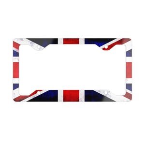 British Flag Metal License Plate Frame, Unique Car Accessory, Vehicle Decor, Gift for Car Lovers, Car Enthusiasts, Patriotic Auto Decor