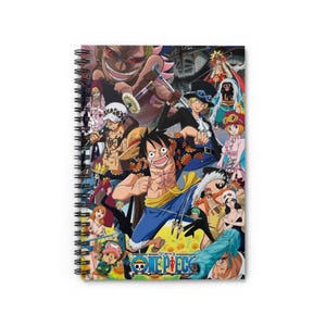 Anime-Themed Spiral Notebook, Perfect for Students, Gift for One Piece Fans, School Supplies, Writing, Note Taking - one piece anime