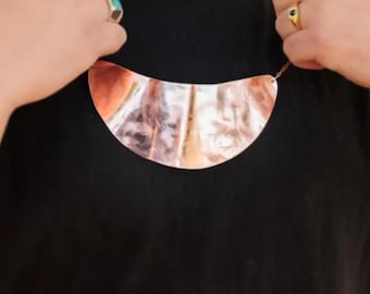 Hammered Crecent Shaped Copper Gorget