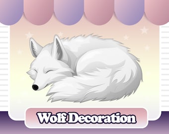 Vtuber Asset Wolf (sleeping .webm file) OBS Twitch Stream decoration