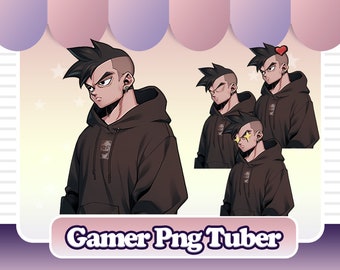 PNGTuber Male Gamer Reactive Discord Image PNG Tuber Premade