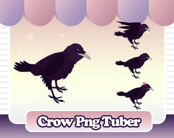 PNGTuber Crow / Raven Reactive Discord Image PNG Tuber Premade