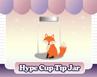 Twitch Animated Fox Hype Cup Tip Jar WEBM *free tip graphics included*