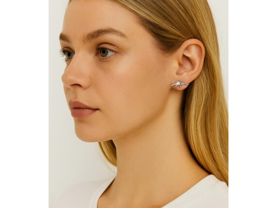 Silver Dinosaur Stud Earrings Set: T-Rex, Stegosa… - image 2